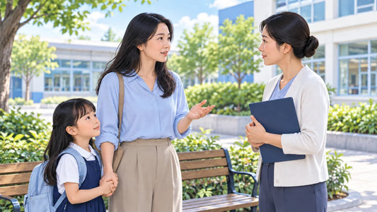 家长陪孩子在学校安静会谈区向辅导员讲述遇到的问题